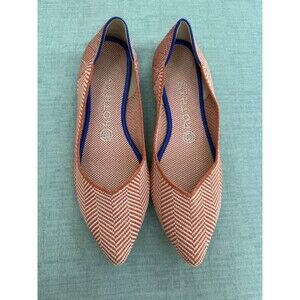 Rothy’s Amber Metallic Herringbone Flats Pointed Toe Shoe Women’s  8.5 Pink Rare